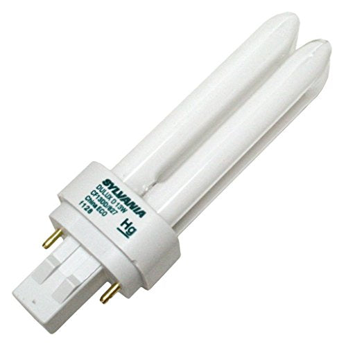 Sylvania Dulux D CFL Compact Fluorescent Light Bulb, 2 Pin, 13W, 6 Pack
