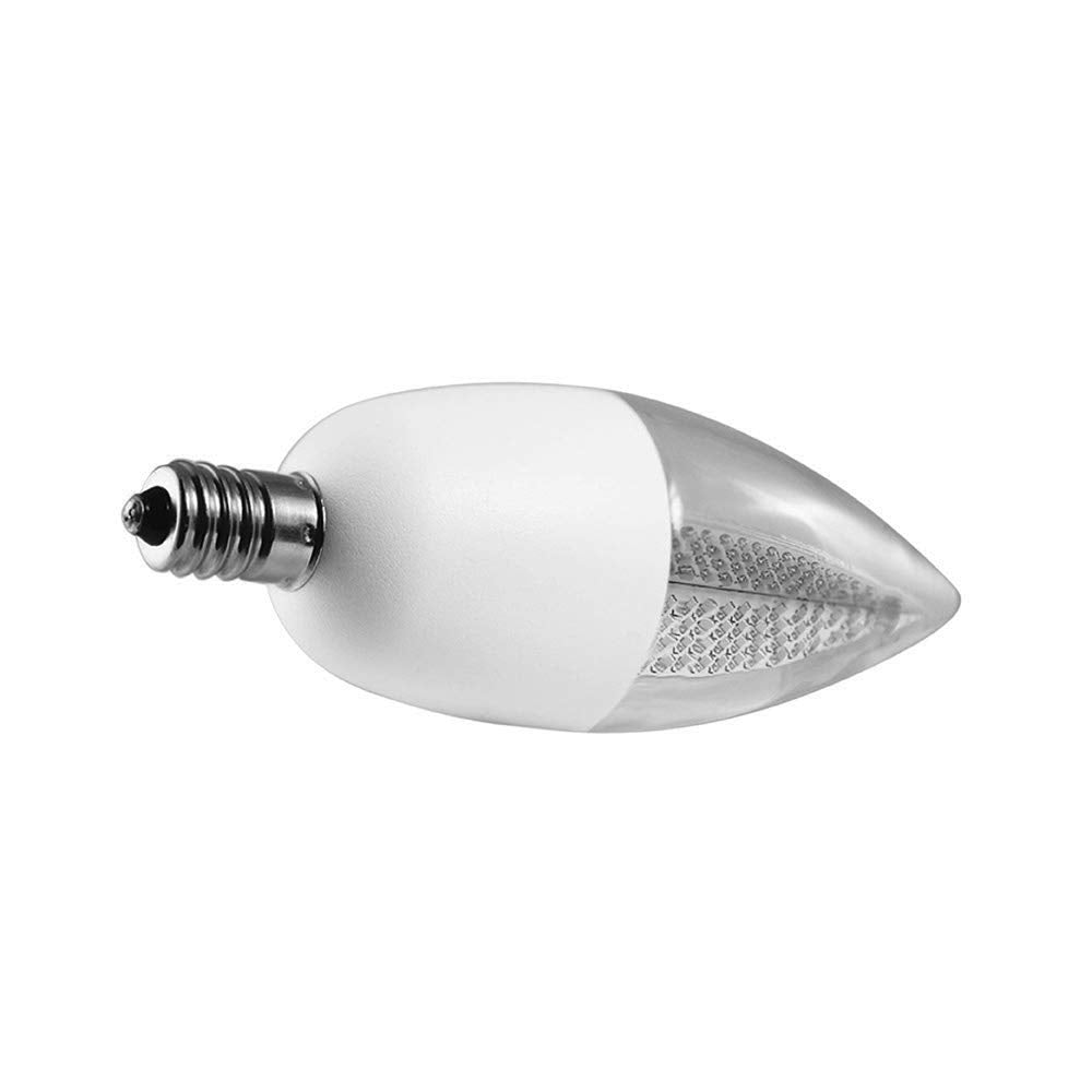 Euri Lighting Flickering Flame Bulb, ECA9.5-2120fc, LED CA9.5 Candelabra, E12, 1W (6W Equal), Warm White 1800K, Non-Dim, 80lm, 120° Angle, White
