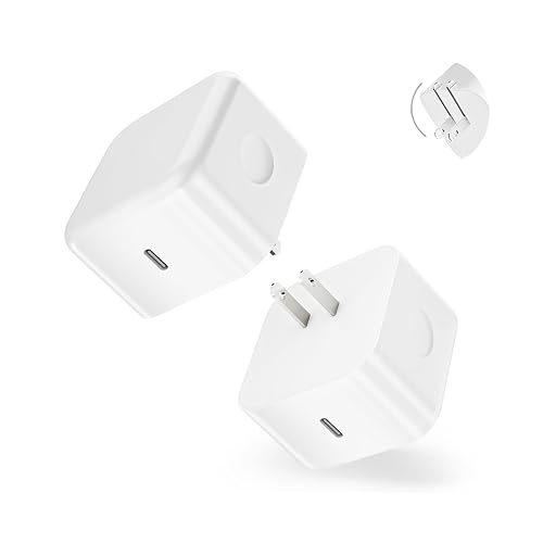 Apple 17e Charger Block Adapter,2Pack 40W USB C Charger Block Dynamic Power Adapter Foldable iPhone Plug with 60W Max Fast Charging for iPhone 17