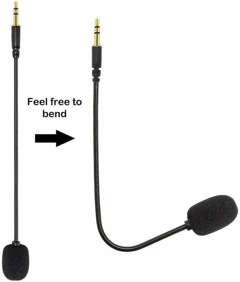 WNHNO Headset Microphone 3.5mm Plug, Black Headset Microphone Adjustable 360 Degrees Bendable Jack Headphone Controller Z5a5 Combined, 3.5mm Game…
