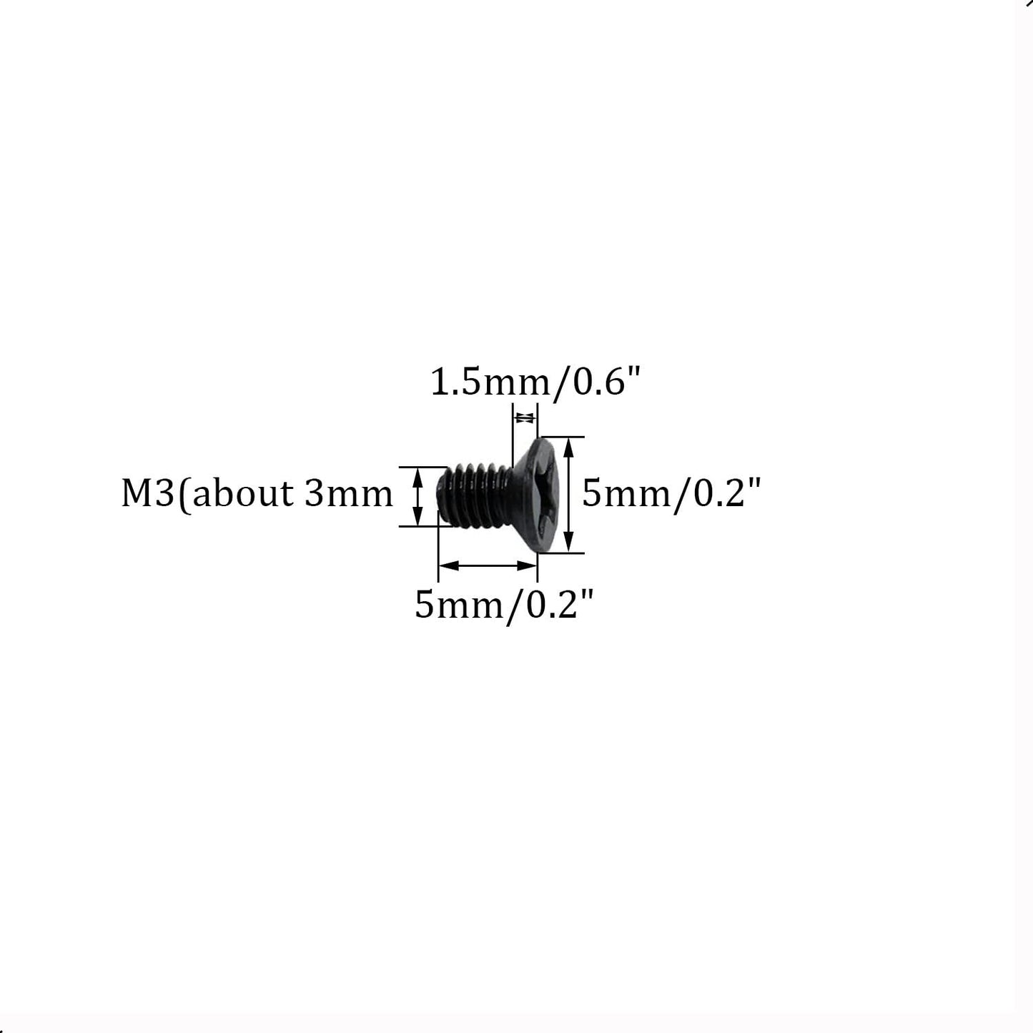 50Pcs Hard Drive Screws 2.5 inch,Stainless Flat Phillips Head HDD SSD M3 x 5mm Mounting Screw for Computer PC Laptop Case,2.5" Black