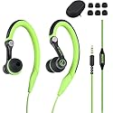 mucro Sport Headphones Wired Running Earphones with Earhook (3.5mm, Green)