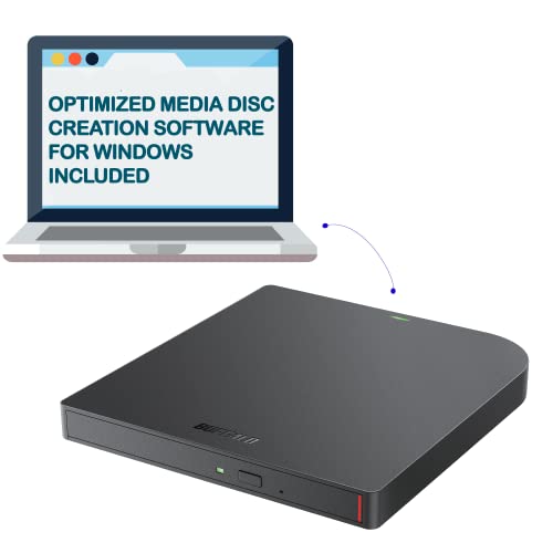 BUFFALO MediaStation 8X Portable DVD Writer with M-DISC Support - TAA Compliant