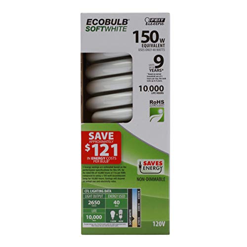 Feit Electric - High Lumen Twist CFL 150W Equivalent Soft White (2700K) Light Bulb (ESL40T/ECO)