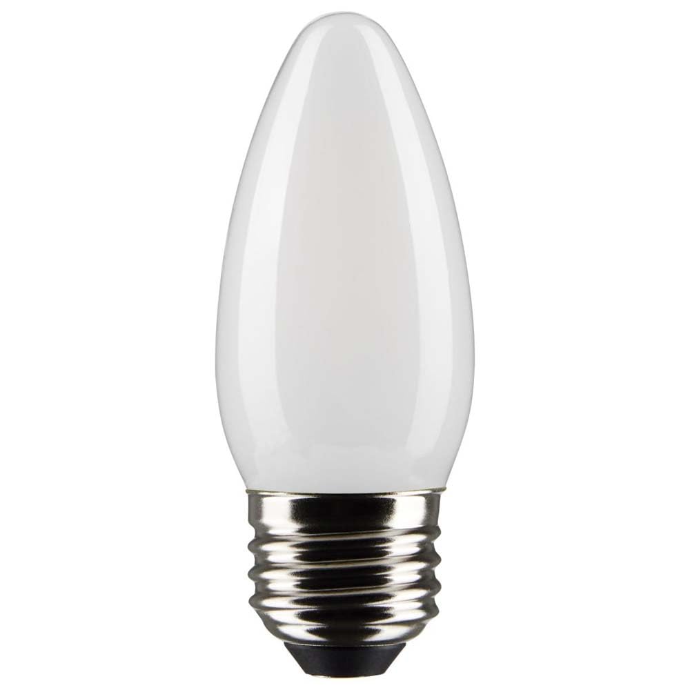 Satco S21833 3 Watt B11 LED Bulb, Frosted, Medium Base, 2700K, 250 Lumens, 120 Volt, 2-Pack