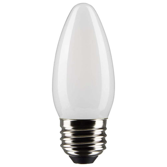 Satco S21833 3 Watt B11 LED Bulb, Frosted, Medium Base, 2700K, 250 Lumens, 120 Volt, 2-Pack