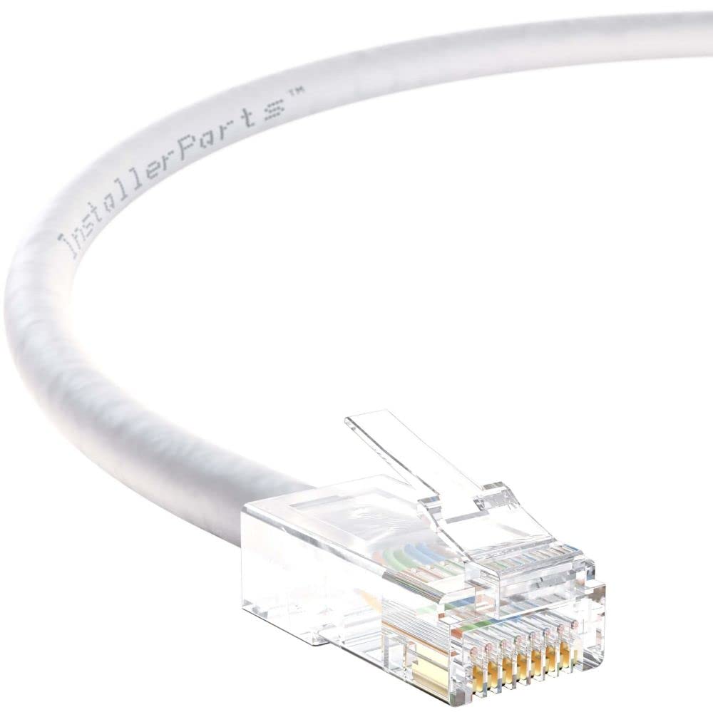 InstallerParts (10 Pack Ethernet Cable CAT5E Cable UTP Non-Booted 5 FT - White - Professional Series - 1Gigabit/Sec Network/Internet Cable, 350MHZ