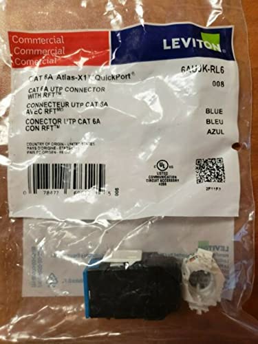 Leviton 6AUJK-RL6 Atlas-X1 CAT 6A UTP Jack, Blue