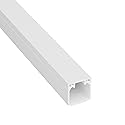 D-Line 3.28ft Cable Raceway, Self Adhesive Cord Cover, Hide Surface Wires, Paintable - 1x 0.63in (W) x 0.63in (H) x 39in Length - White