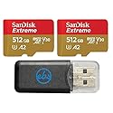 SanDisk Micro Extreme 512GB SDXC UHS-I U3 V30 Memory Card (2) Works with Camera GoPro Action Camera Hero 12 Black (SDSQXAV-512G-GN6MN) Bundle with (1)