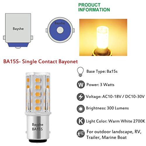 BAYSHE 1156 1141 BA15S Led 12V Landscape RV Camper Interior Light Bulb P21W