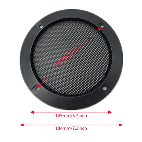 MARRTEUM 6.5 Inch Mesh Speaker Grills Covers with Screws Net Grille Protector Audio Horn Guard Decorative for DIY Home Audio and Car Speaker, Black, 2