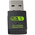 Bluetooth Dongle, WLAN USB Stick 600Mbps USB WiFi Bluetooth Adapter PC Dual Band 2.4GHz/5GHz Wireless Wi-Fi Network Card