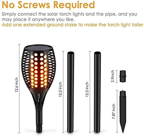 Aityvert Upgraded Larger Solar Torch Lights, Waterproof Outdoor Dancing Flames Light, Flickering Flames Garden Lights, Landscape Decoration Pathway