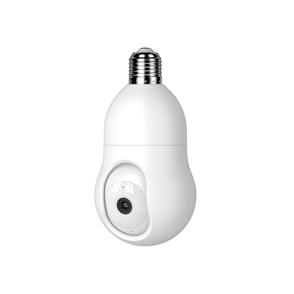 NU-SET Light Bulb Camera, Smart WiFi Home Security Camera with Pan-Tilt Panoramic View, 4MP, White