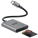 Acer SD Card Reader USB C, Dual Slots Type C to Memory Card Reader, Aluminum Micro SD Card Camera Adapter for MicroSD, SDHC, SDXC, Compatible