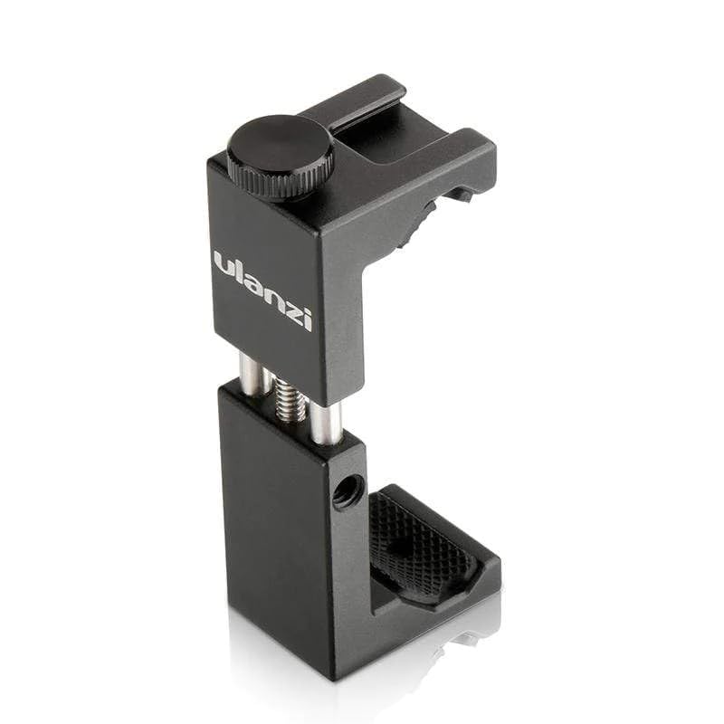 ULANZI ST-02S Aluminum Phone Tripod Mount w Cold Shoe Mount, Support Vertical and Horizontal, Universal Metal Adjustable Clamp for iPhone 12 11 Pro Xs