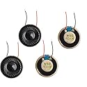 YXQ 1W 8 Ohm Micro Internal Speaker Loudspeaker 2800Hz 31mm Dia Round Metal Shell Wire (4Pcs)