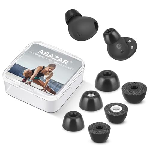 ABAZAR Memory Foam Tips for Samsung Galaxy Buds 2 Pro, No Silicone Eartips Pain, Anti-Slip Replacement Ear Tips, Fit in the Charging Case, Reducing