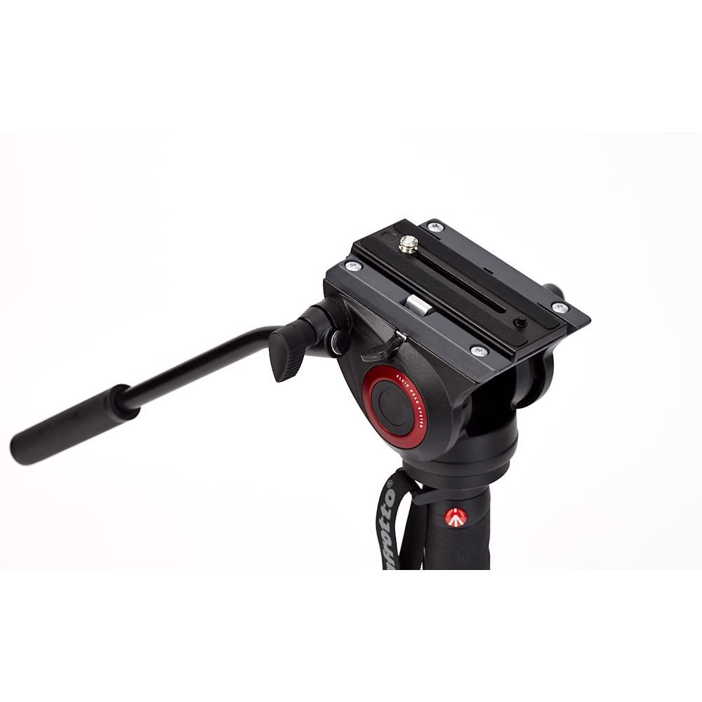 Manfrotto Video Monopod XPRO+, Camera and Video Support Rod with Video Head, 4-Section in Aluminum with Fluid Base, Photography Accessories