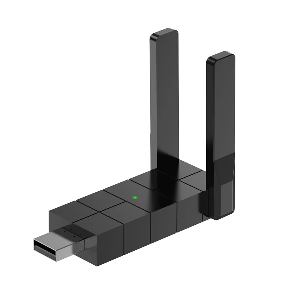 WiFi Adapter for Desktop PC, Wireless Adapter Wide-Coverage Dual Band 2.4GHz 400Mbps and 5GHz 867Mbps, USB 2.0, Dual High Gain Antenna, Supports