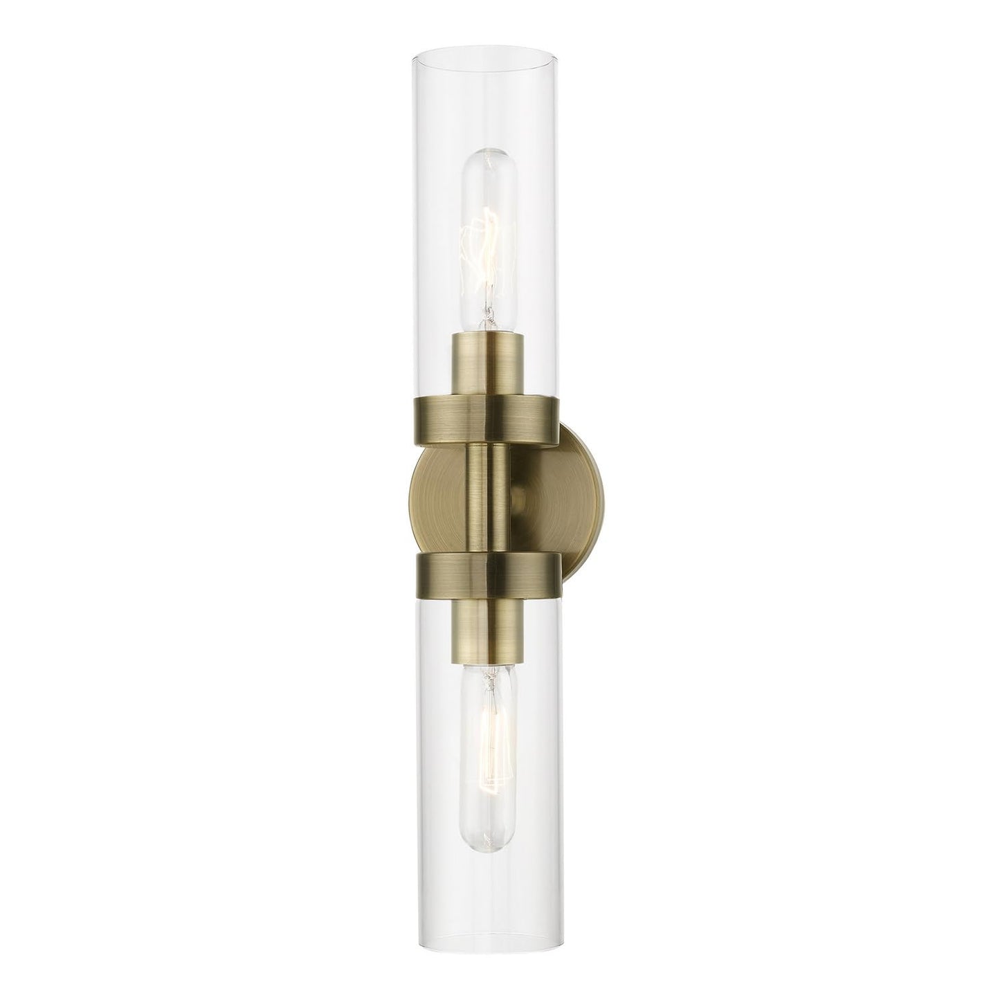Livex Lighting Ludlow - 2 Light ADA Bath Vanity in Nautical Style-19.25 Inches Tall and 4.25 Inches Wide-Antique Brass Finish