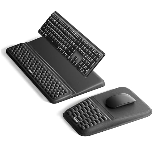 Vaydeer Keyboard Stand and Mouse Pad Set with Wrist Rest, Soft Memory Foam Wrist Support, Ergonomic Wrist Cushion for Desk, Relieves Carpal Tunnel