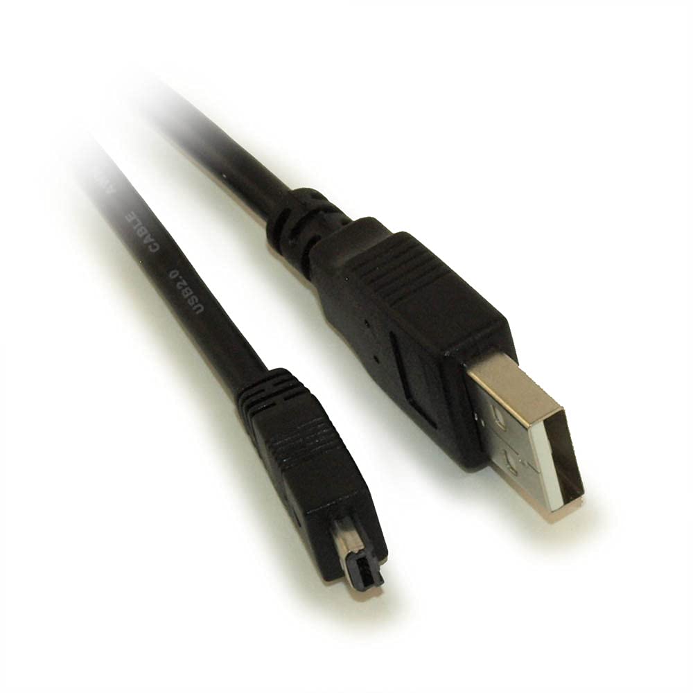 MyCableMart 3ft USB 2.0 Certified 480Mbps Type A Male to Mini 4-Pin Male Cable