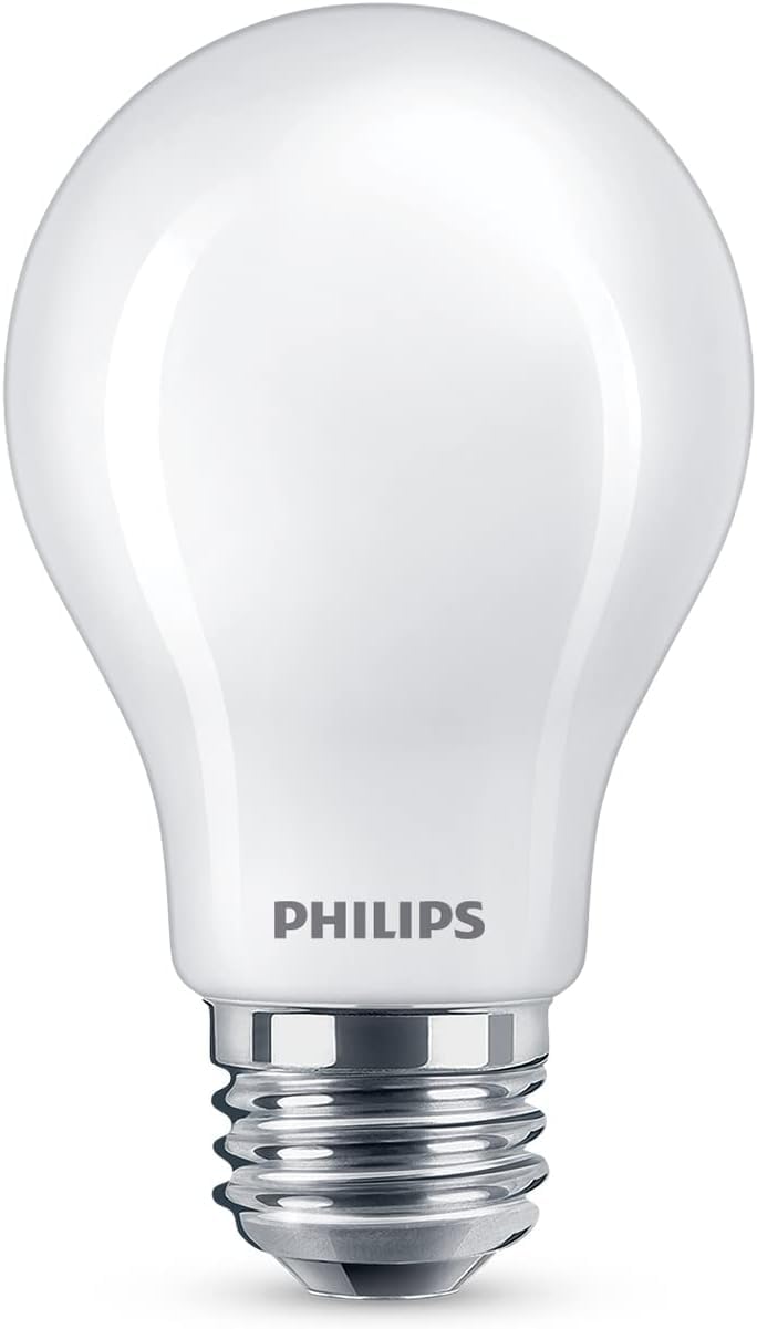 PHILIPS LED 40W A19 4-Pack WhiteDial Multi-CCT (5000K) 450 Lumen (5W = 40W) Dimmable Frosted Flicker-Free Light Bulbs