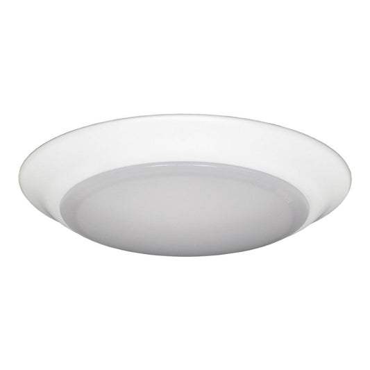 Jesco Lighting CM405M-27wH 2700K LED Low Profile Ceiling Fixture ADA Sconce/Retrofit with Polycarbonate Shade, White, 6"