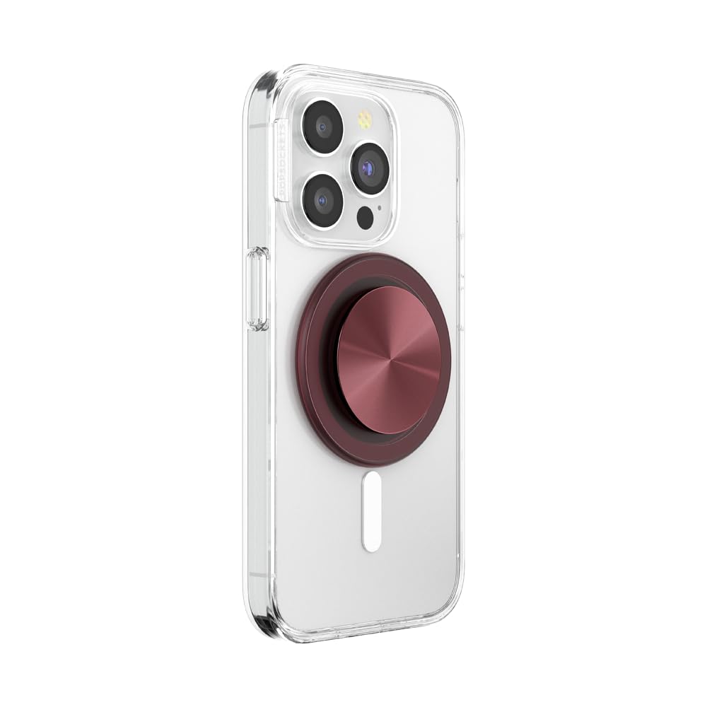PopSockets Phone Grip for MagSafe, Magnetic Holder, Phone Stand, Red - Alum Radial Oxblood