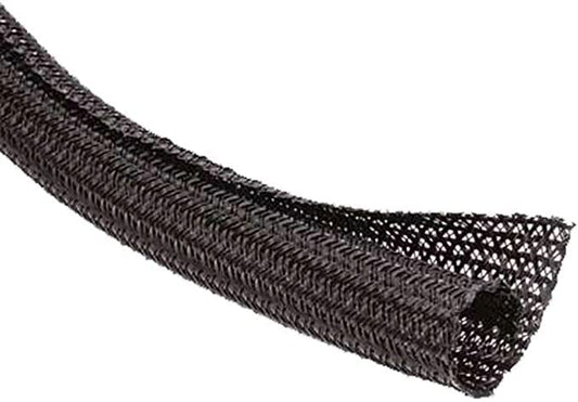 OHM Split Braided Cablesleeving Wrap Around, Split Wire Loom (1/2, 10FT)