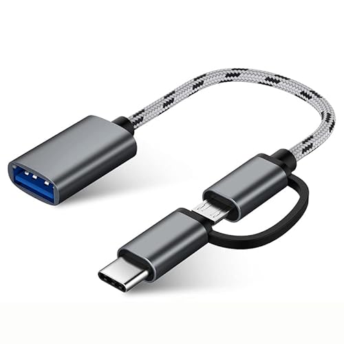 Arkscan USB-A to Micro USB & USB-C Converter Cable for USB Printer and Other Devices, Support Android, Chromebook, Windows and Mac