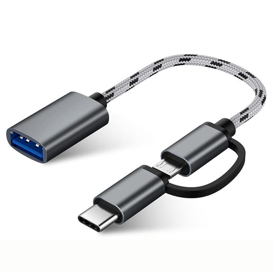 Arkscan USB-A to Micro USB & USB-C Converter Cable for USB Printer and Other Devices, Support Android, Chromebook, Windows and Mac