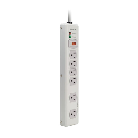 Belkin 6-Outlet Metal Power Strip Surge Protector, 6ft, Beige