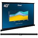 Cocar P1-SN40 40 inch Portable Projection Screen for Mini/Professional LED/LCD/DLP Projector Self Standing Pull-Out Style Indoor Outdoor Home Cinema