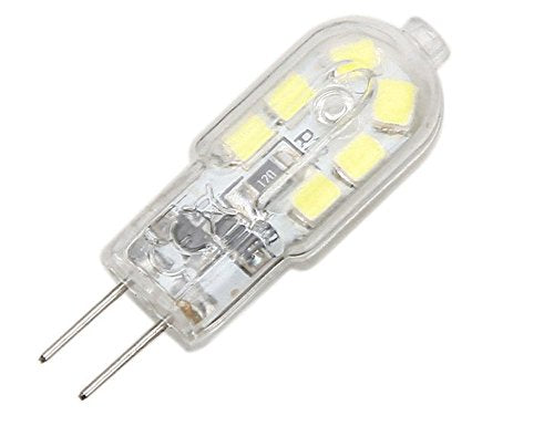 G4 LED Light Bulbs G4 Bi-Pin Base 1.5W (20W Halogen Bulb Equivalent) 12V Daylight White 6000K LED Bulbs for Landscape Ceiling Under Counter Puck