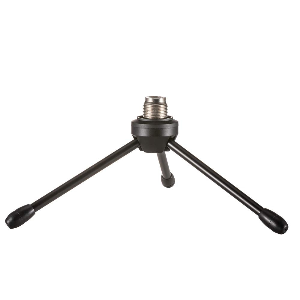 LYRCRO Desktop Desk Foldabe Tripod Microphone Stand with Non-slip Feet,Durable Iron Construction,Ideal for Podcasts, Online Chat, Conferences
