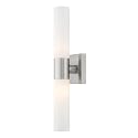 Livex Lighting 10102-91 Aero 2-Light Bath Light, Brushed Nickel, 4.5''Hx18''W