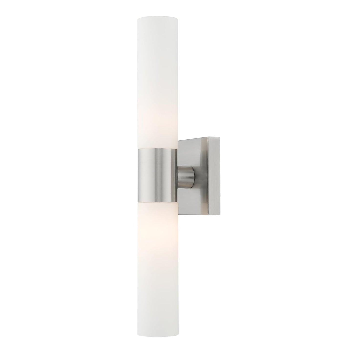 Livex Lighting 10102-91 Aero 2-Light Bath Light, Brushed Nickel, 4.5''Hx18''W