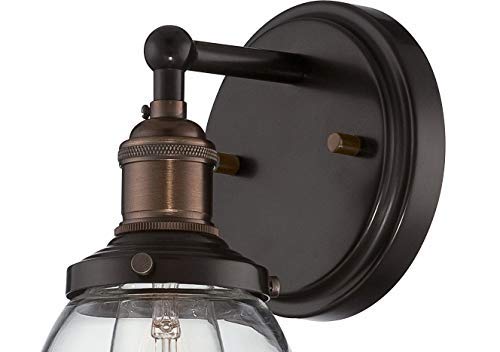 Nuvo Lighting 60/5514 Vintage Incandescent One Light Wall Sconce Cone Clear Glass Rustic Bronze