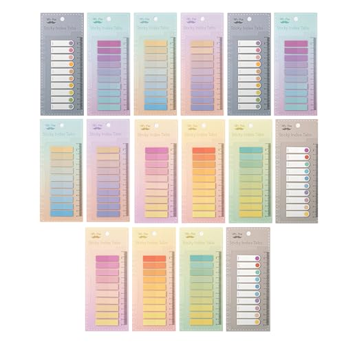 Mr. Pen- Colorful Sticky Tabs, 16 Sets, 3200 pcs, Translucent Page Markers