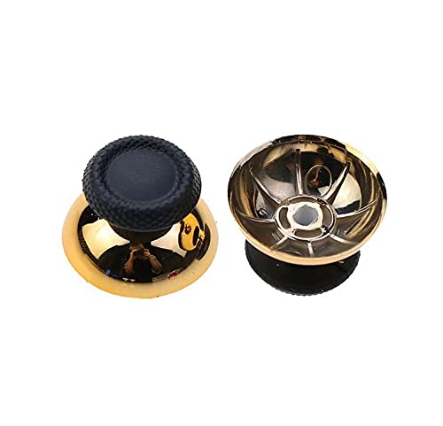 2PCS Analog Thumbstick Cover Case Thumb Grip Stick Joystick Cap Mushroom Cap for PS5 Controller DualSense 5 Module (Chrome Gold)