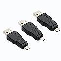 rgzhihuifz USB 2.0 Adapter A Male to Micro Male Black (3 Pack) USB a Male to Micro Male Adaptor
