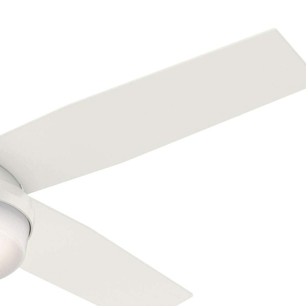 Hunter Fan 52 inch Fresh White Finish Dimpsay Low Profile with Light Kit (Renewed)