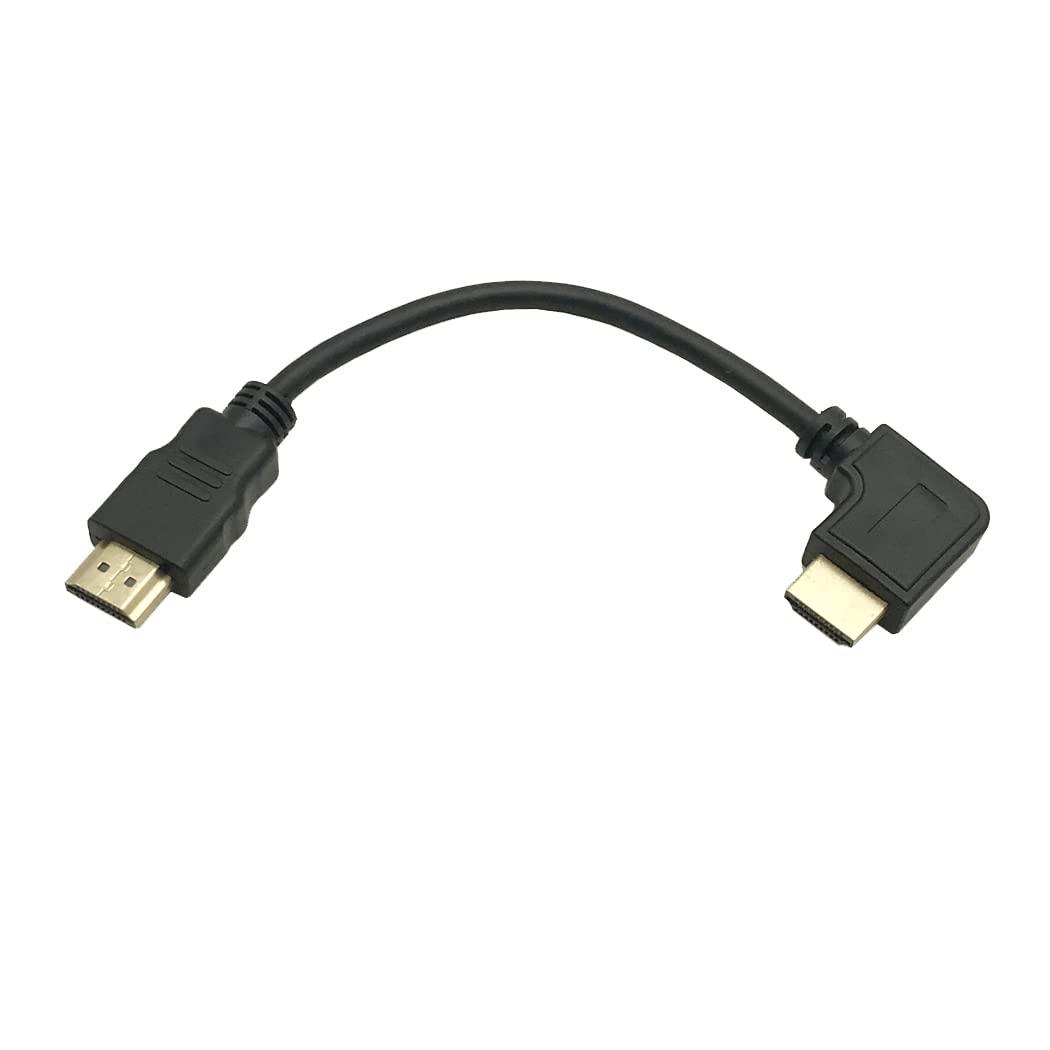 jasavdio 8K HDMI 2.1 Cable Right Angled;MMNNE 2Pack 8Inch Short 90 Degree HDMI Cable 2.1 HDMI Male to Male Right Angle 48Gpbs,8K@60hz 4K@120hz 144Hz