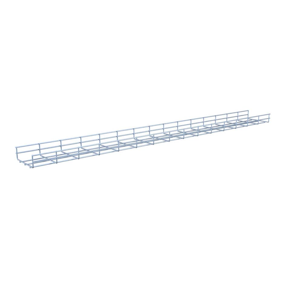 Wire Mesh Cable Tray, Electro Zinc Plated, Silver Steel, 1.97 x 5.91 x 59.06 inch, 2-Pack