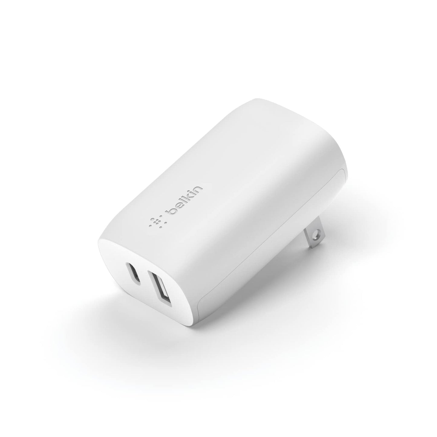 Belkin USB C Charger Block 37W - 25W USB-C Port + 12W USB-A Port for PPS Charging Apple iPhone 17, Air, Pro, Pro Max, AirPods, Samsung Galaxy S25