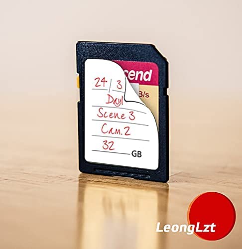 (120 Count) Stick-On SD Memory Card Label/Flash Drive Label Stickers with 6 Free SD Card Cases & Container- [Writable & Removable]