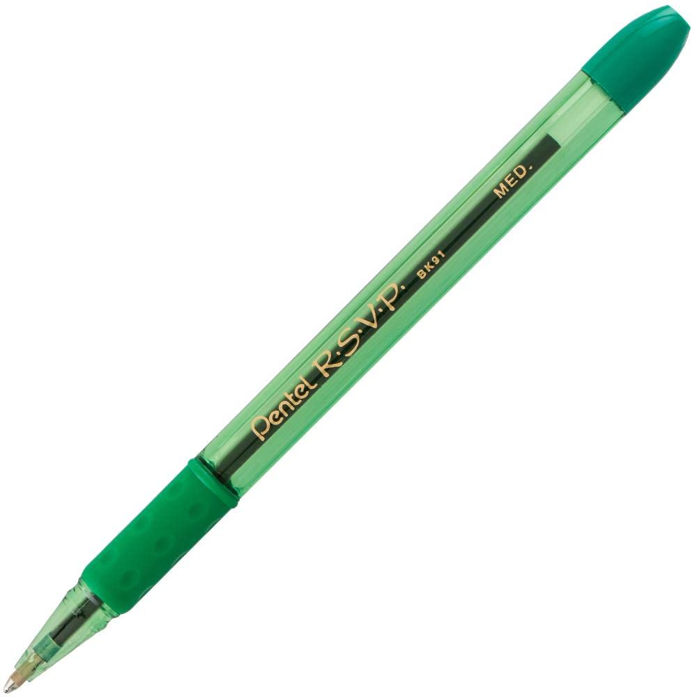 Pentel R.S.V.P. Colors Ballpoint Pen, Medium, Assorted Ink, Pack of 5 (BK91CRBP5M)